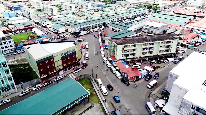 Image of an aerial view of part of the bustling city