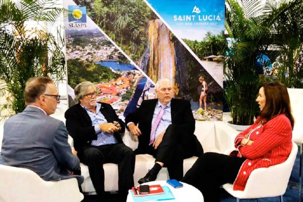 Image: The Prime Minister and FCCA officials in discussion about Saint Lucia’s plans for tourism