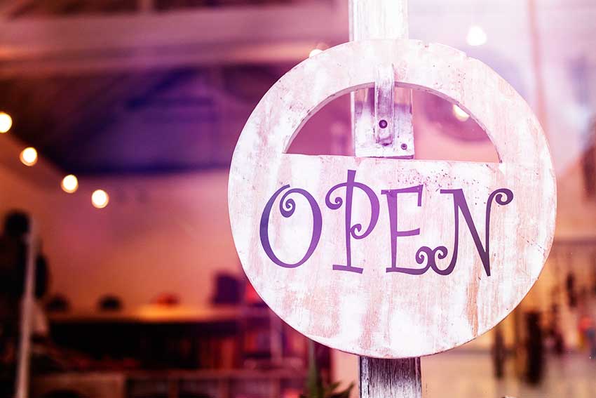 Image of a business' open sign