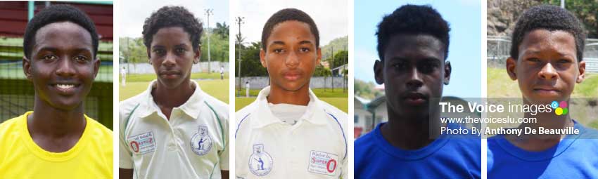 Image: (L-R) Under-19 players, Kimani Melius, AckeemAuguste, Keegan Arnold, Garvin Serieux Jr, and Simeon Gerson. (PHOTO: Anthony De Beauville)