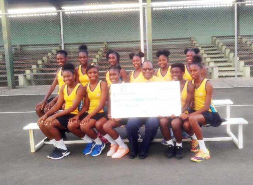 Image: Saint Lucia’s under 16 Netball team recently received much needed support from 1st National Bank.