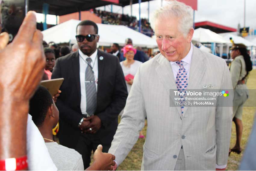 Image of His Royal Highness, the Prince of Wales, was a guest of honour to a celebration in Vieux Fort marking Saint Lucia’s 40th Anniversary of Independence. (PHOTO: PhotoMike]