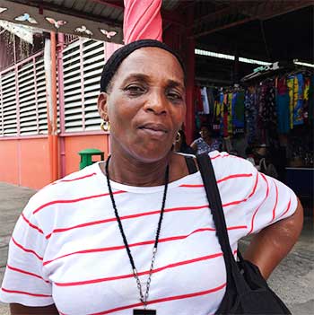 Image of Disgruntled provisions vendor, Rita Pierre also known as Geraldine.