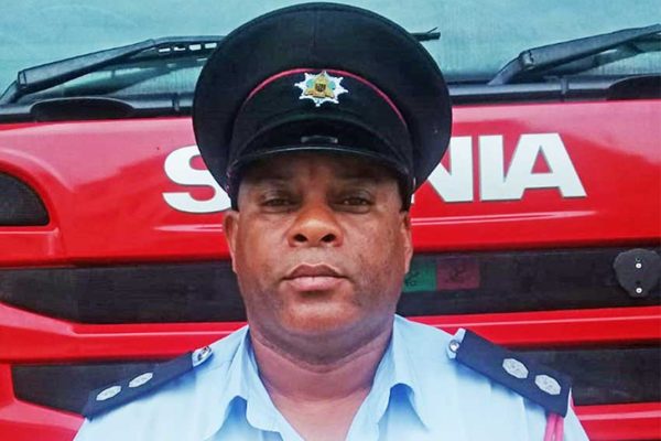 Image of Alyn Roserie, Officer in Charge of the Dennery Fire Station.