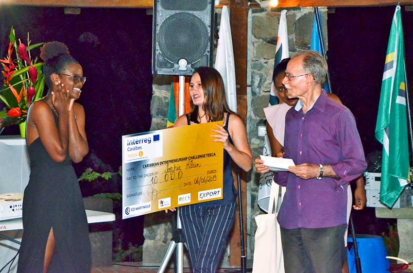 Image of the winner of the Caribbean Entrepreneur Challenge, Sophie Klein.