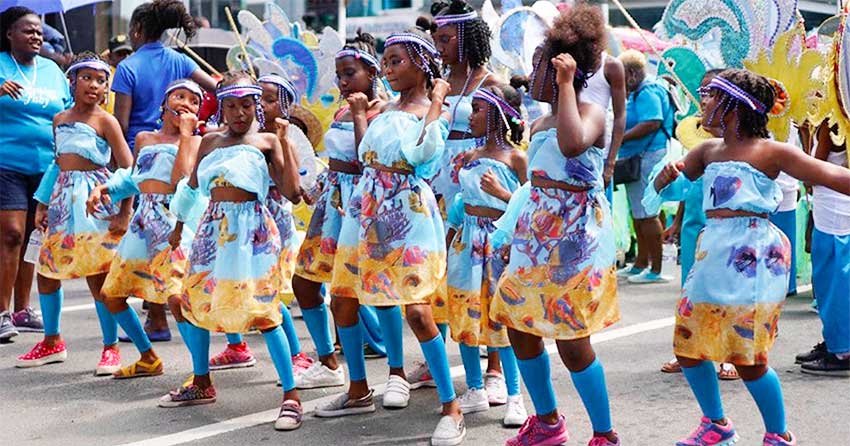Image of Gros Islet Junior Carnival band.