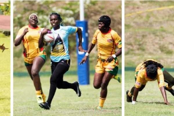 Image: Saint Lucia’s female rugby players take on Mexico in their opening encounter today. (Photo: RAN)