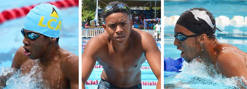 Image: Sports 2019 – Swimming CCCAN – Ethan 1/Jayhan/Terrel 2 – (l-r) Ethan Dyke - Elliott, Jayhan Odlum Smith, Terrel Monplasiair (Photo: CE/ Anthony De Beauville) 