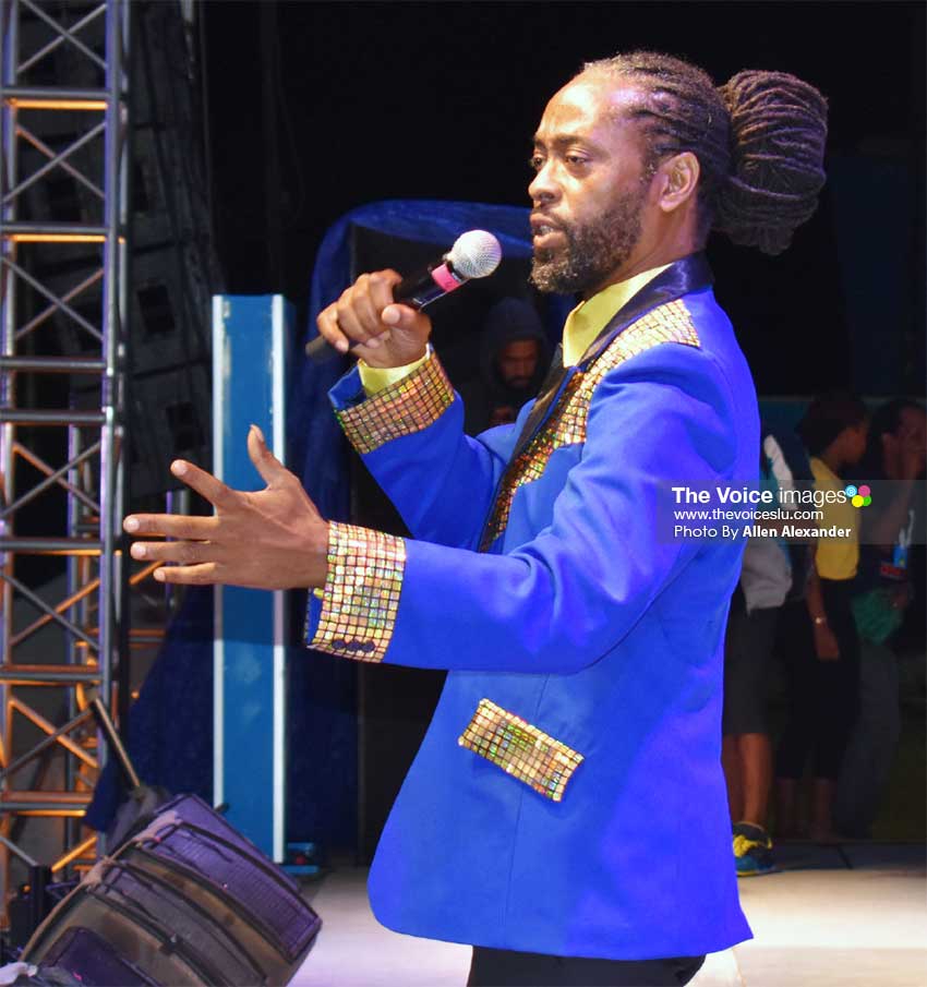 Image of TC Brown, the 2018 Calypso Monarch, defending his crown in the second round. [PHOTO BY Allen Alexander]