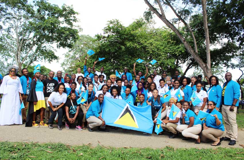 Image: Members of the Saint Lucian contingent representing Saint Lucia at this year’s edition of CARIFESTA. [PHOTO: Stan Bishop]