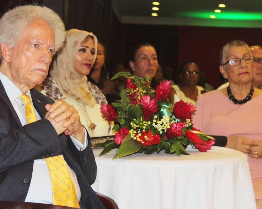 Image: His Excellency Governor General Sir Neville Cenac (left) and wife (far right) and other guests at Tuesday’s celebrations.