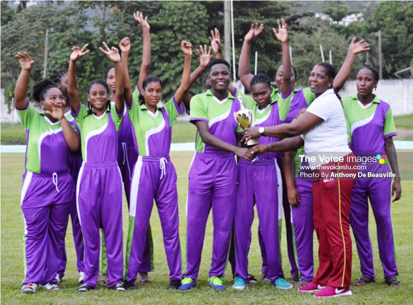 Image: South Castries women celebrating their victory. (Photo: Anthony De Beauville) 