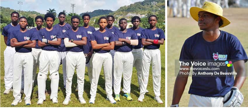 Image: (L-R) Central Castries Under 19 team in the 2019 Sandals Cup; Cepal played his last inning for Central Castries in the Sandals Cup versus Gros Islet. (Photo: Anthony De Beauville)