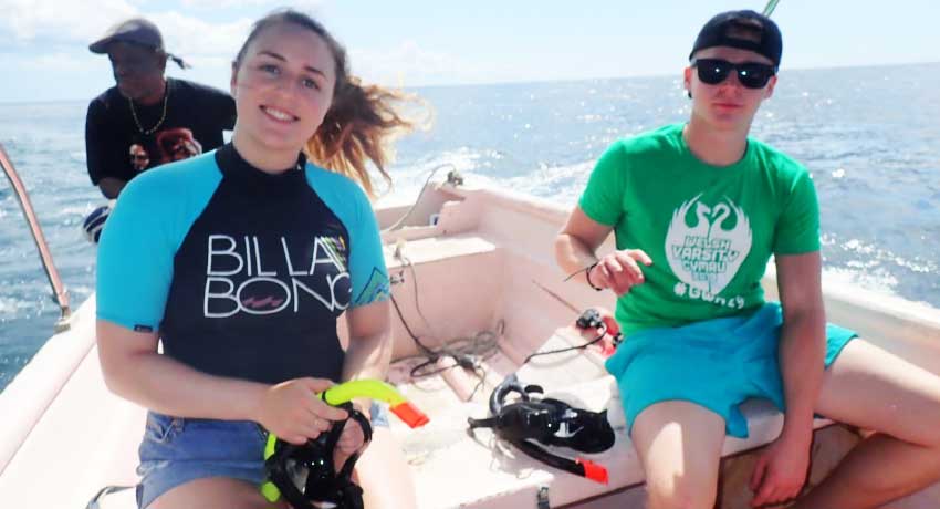 Image: Marine Biology Students working in the field.