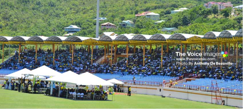 Image: Thousands of Saint Lucians came out to say farewell to Chaz. (Photo: Anthony De Beauville) 