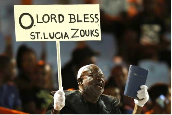 Image: A Zouks fan called on the Lord for help and help did come. (Photo: CPL T20 Ltd 2019)