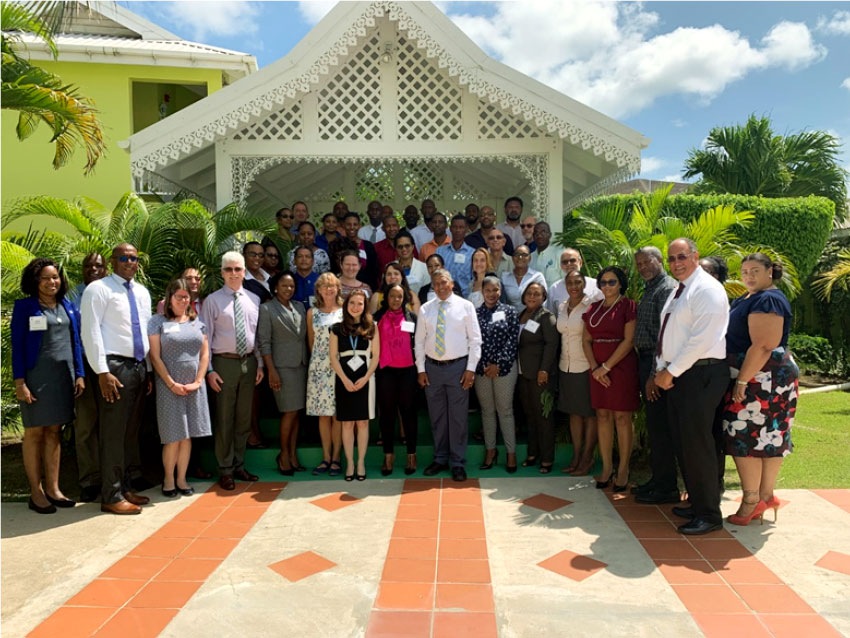 Image: Facilitators and participants of the ‘Enhancing the Climate Science Basis of GCF Funded Activities Workshop’ at Bay Gardens.