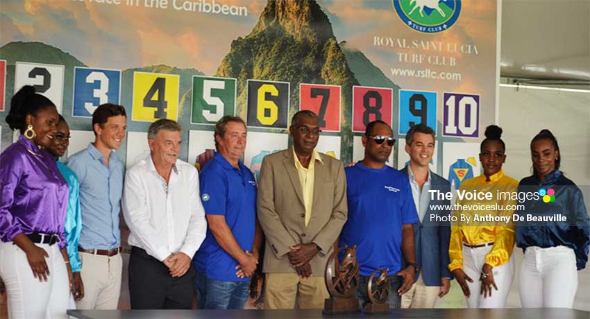 Image: Photo moment for the various representatives, trainers, Director of Integrity and Regulation, David Loregnard sixth from left and Saint Lucian beauties. (PHOTO: Anthony De Beauville) 