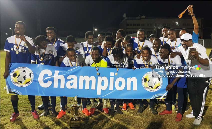 Image: Recently crowned SLFA Island Cup champions, Gros Islet. (PHOTO: Anthony De Beauville) 
