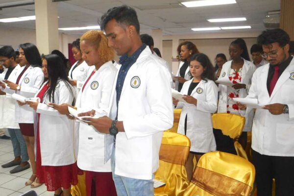 Image of the new students at Spartan’s White Coat Ceremony.