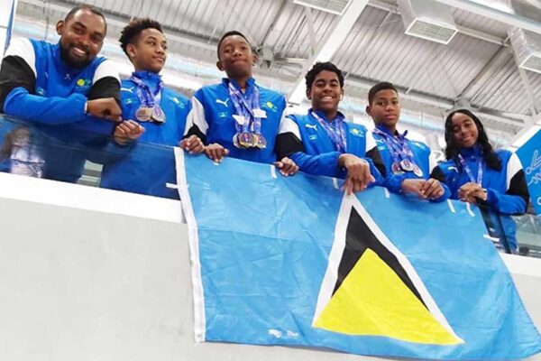 Image: National Swim Team give Saint Lucia 2020 Independence Day gift.