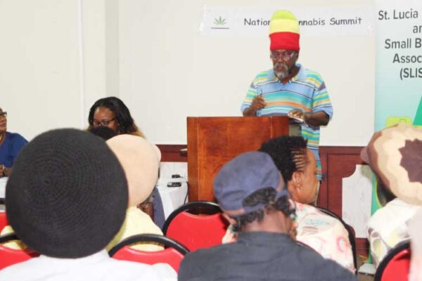Image: A National Cannabis Summit hosted by SLISBA last month in Soufriere where the groups first met.