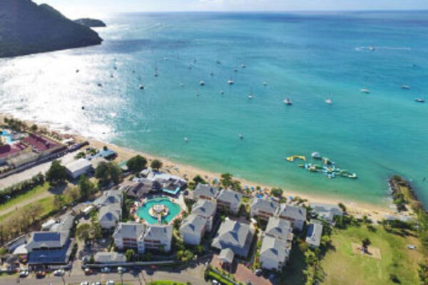 Image of Bay Gardens Beach Resort & Spa and Splash Island Water Park, located on the breathtaking Reduit Beach in St Lucia.