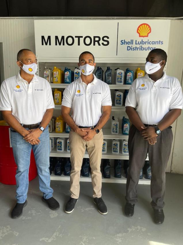 Image of Mario Reyes of M MOTORS, Simon Reyes, Director M Motors - Sales Executive for the SHELL product line, and Royden Edward, Parts Consultant at M MOTORS.