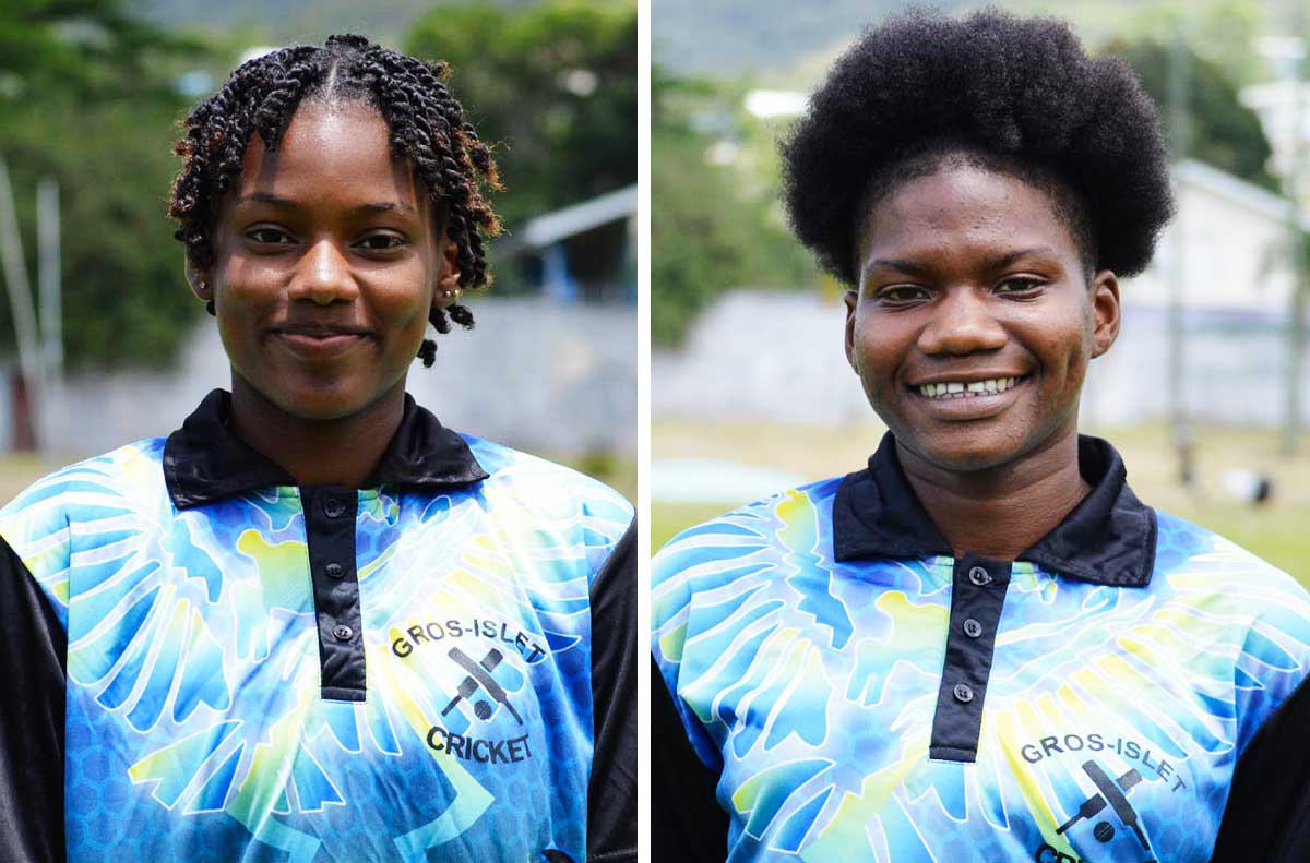 Image: (L-R) Gros Islet Skyy Smith (all rounder) and Makada Dubois (right arm seamer). (PHOTO: Anthony De Beauville) 