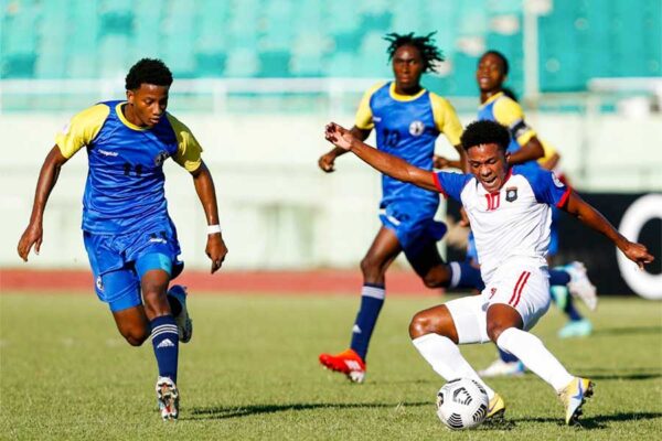 Action between Saint Lucia and Belize on Sunday (Photo: CONCACAF)
