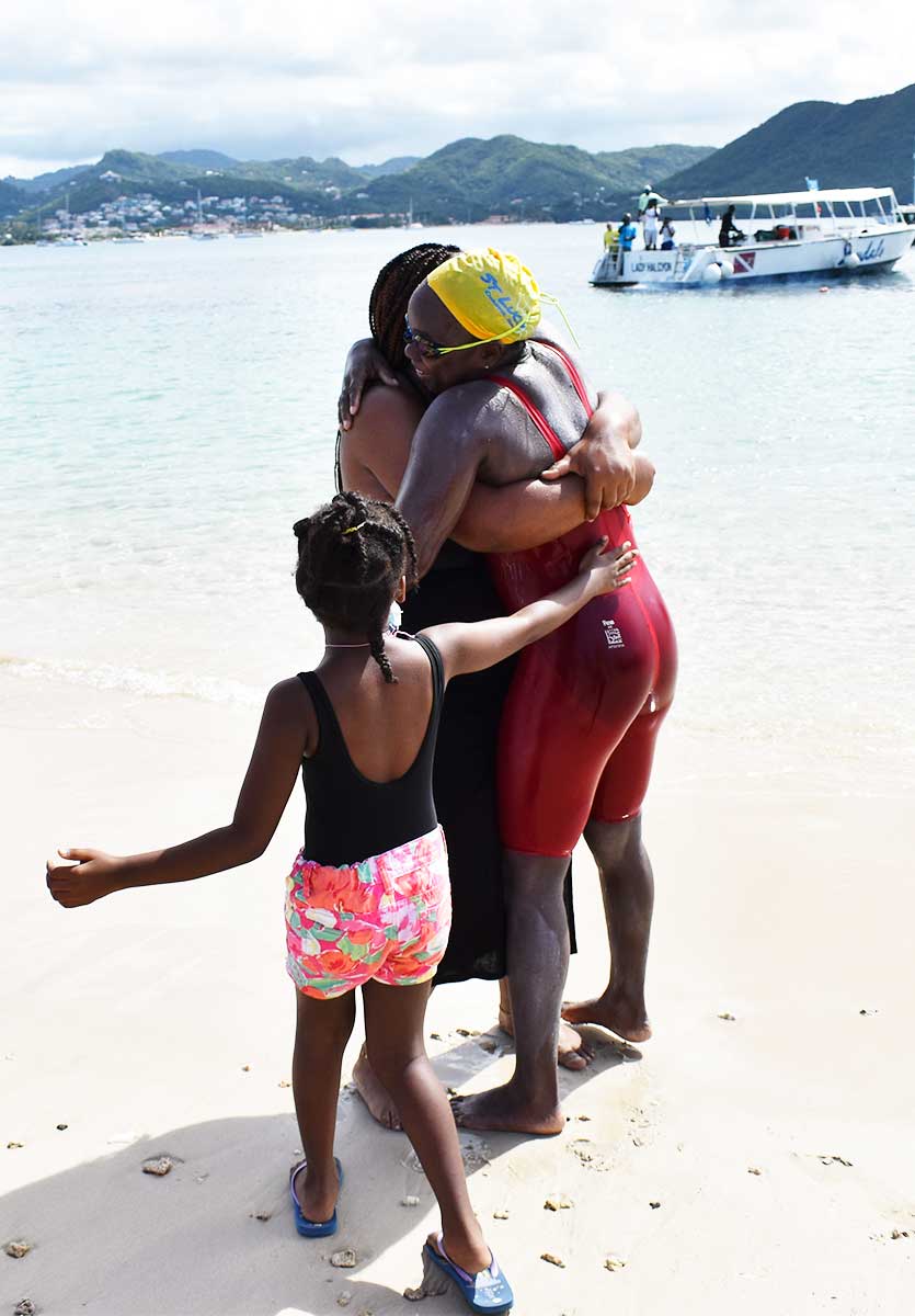 Vanessa Eugene greeted by family members (Photo: Anthony De Beauville) 