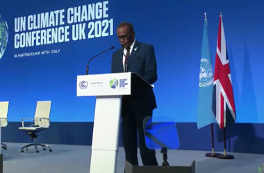 Prime Minister of Saint Lucia, Hon. Phillip J. Pierre speaking at COP26