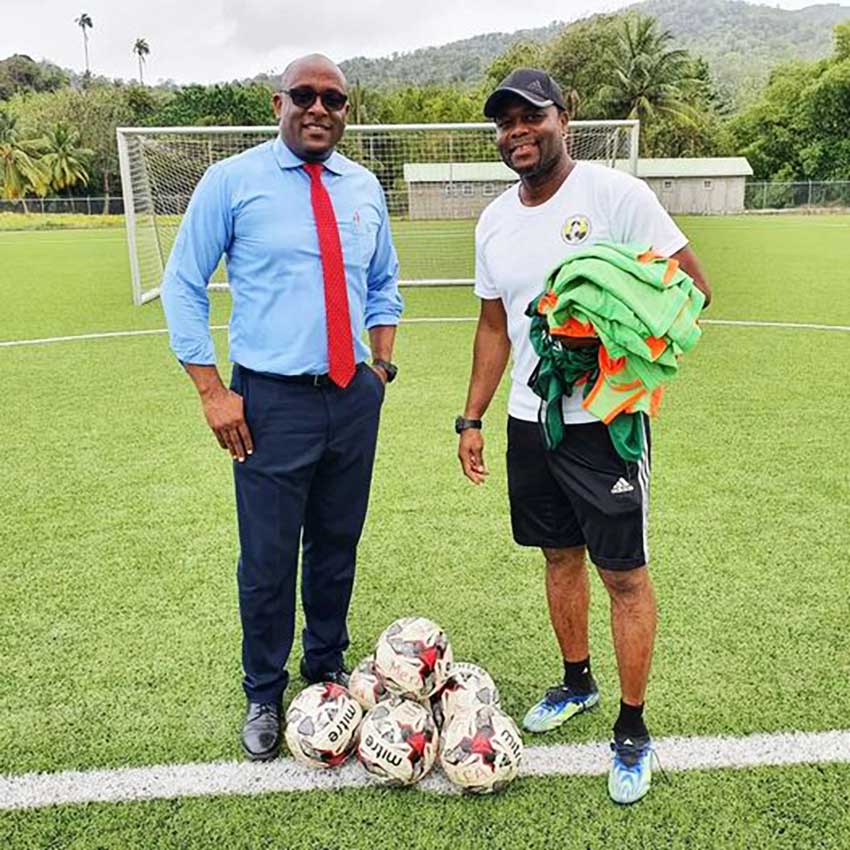 Head Coach Stern John met with MP for Dennery South Shawn Edwards at the SLFA Technical facility while taking the players through training sessions…