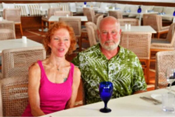 [L-R]: Sandals loyal guests and avid donor to St. Lucia’s development, Marylou and Tom Tarr