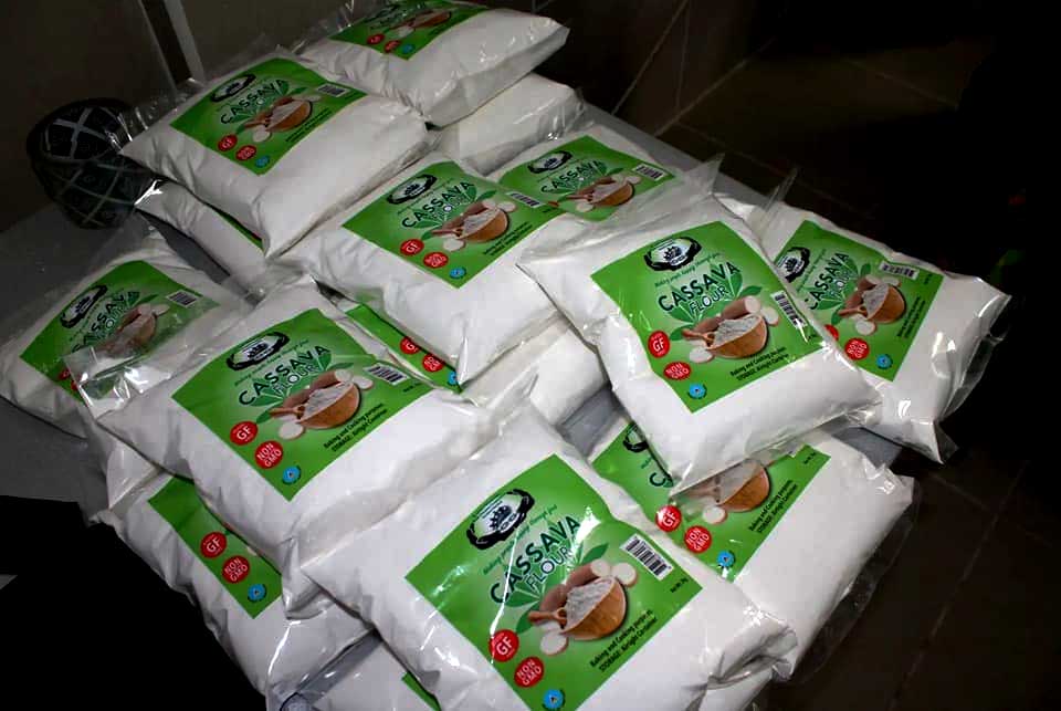 Packaged Cassava flour from Processing Plant in Anse-Ger, Micoud
