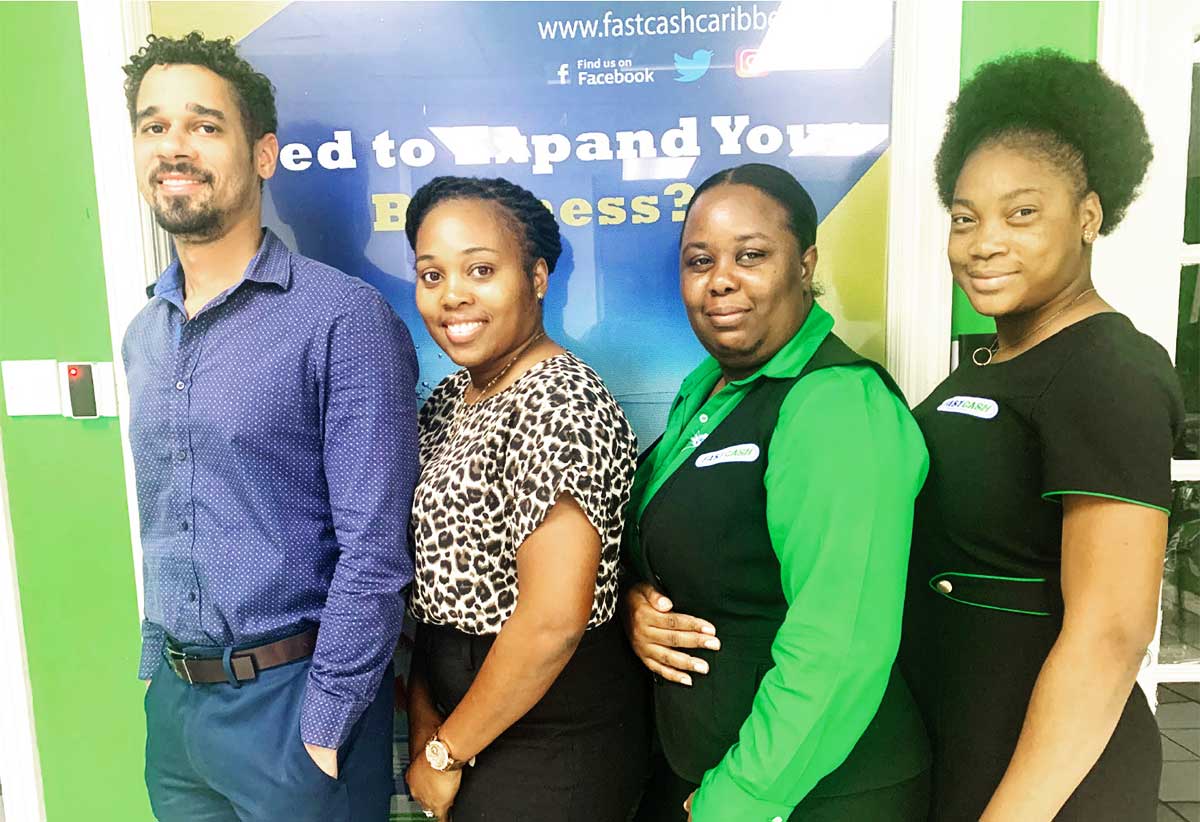 Head of Operations: (from Left to right) Jaden Charles (Country Manager), Chelse Duval-Maurice (Head of Operations), Saralee Thomas (Lead Loans Officer) and Suzanna Poyotte (Customer Service Rep).