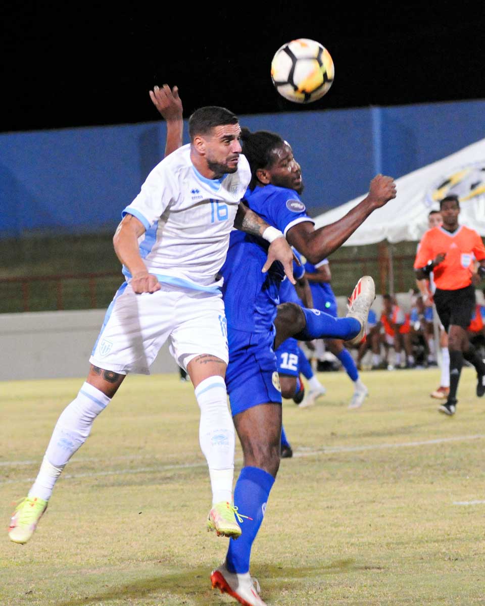 Action shot from Saint Lucia vs. San Marino challenge at the DSCG …[Photos credit: Dave Pascal].