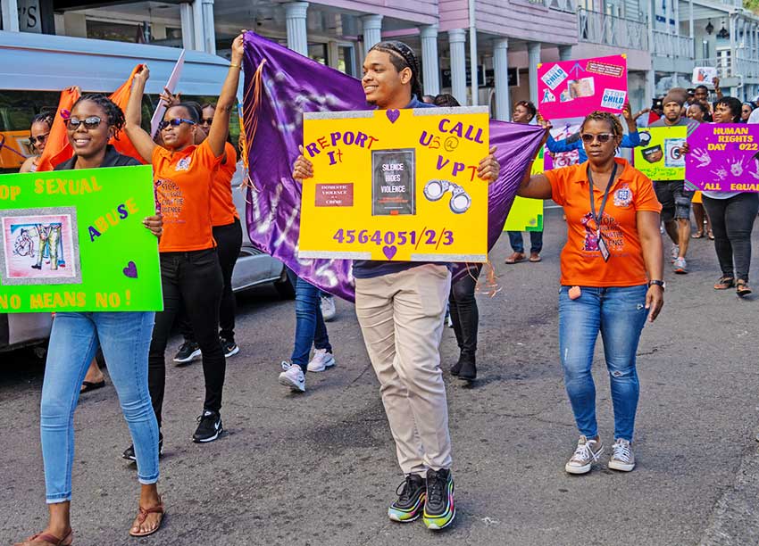Saint Lucians March Against Gender Based Violence St Lucia News From The Voice