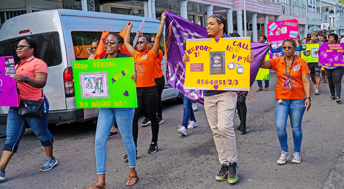 Saint Lucians March Against Gender-Based Violence
