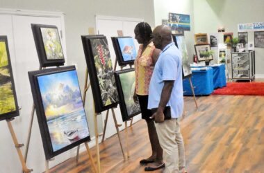 Arts & Craft works on display at the Vladimir Lucian Theatre , Gros Islet