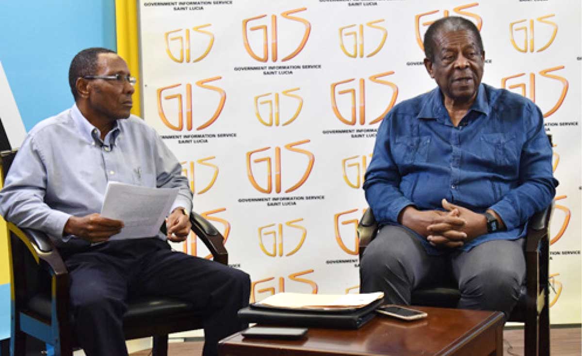 L to R: David Vitalis, public relations officer (PRO) of the Accession Committee and Sir Denis Byron, Chairman of the Accession Committee and former Chief Justice of the Caribbean Supreme Court and former President of the Caribbean Court of Justice.