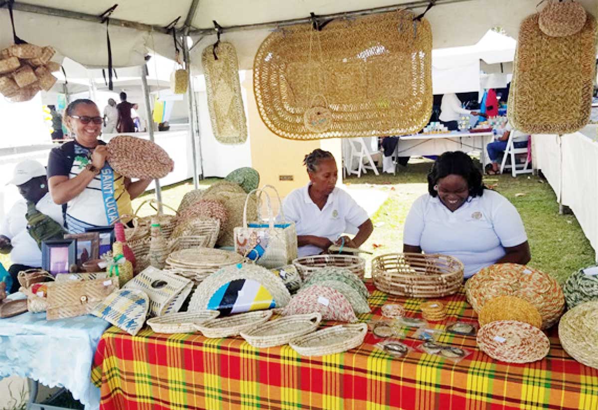 Choiseul crafters display their products at the Business Expo. 