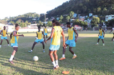 Team Saint Lucia in training for CONCACAF Nations League return-leg matches