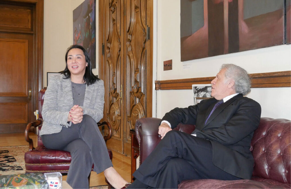 OAS Secretary General Luis Almagro and the OAS' Permanent Representative in Saint Lucia Lily Ching Soto. (Photo courtesy OAS)