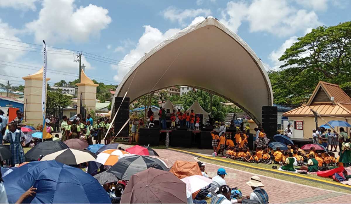A scene from the first-ever two-day Saint Lucia Junior Jazz and Arts Festival at the Serenity Park, Sans Soucis, Castries, which ended yesterday.