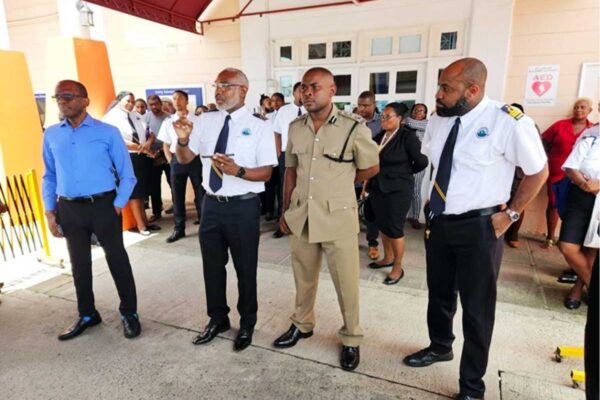 PM Pierre meets with customs officers and Acting Police Commissioner Ronald Phillip