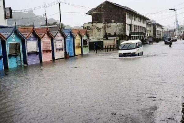 Flooding on Jeremie Street, Castries