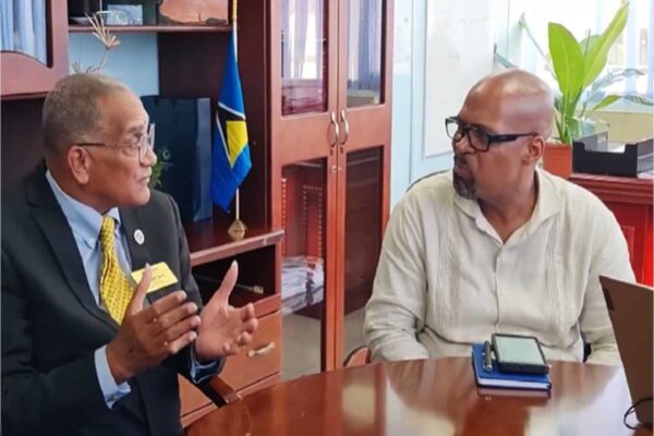 Anthony Haile, Kiwanis Governor for Eastern Canada and the Caribbean and Minister for Equity and Empowerment Joachim Henry