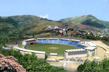 Aerial view of Daren Sammy Cricket Ground