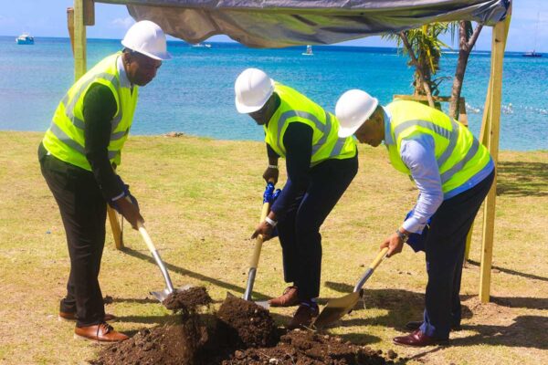 Gros Islet waterfront project sod turning